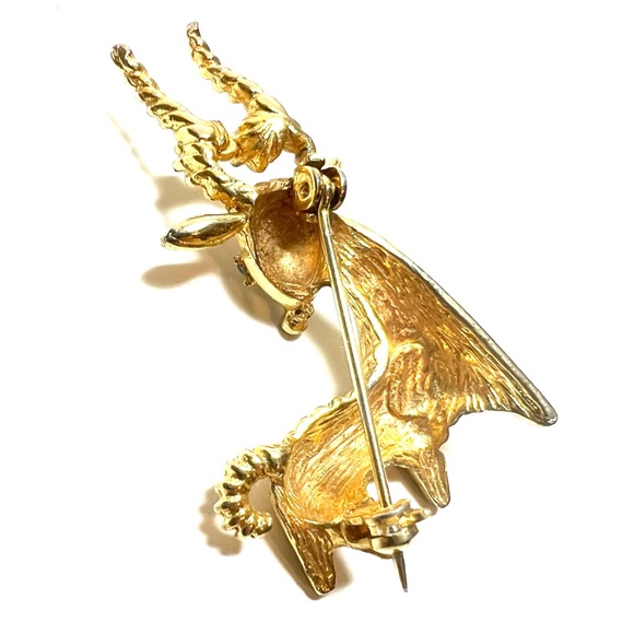 Vintage Gold Tone Gazelle Brooch - Picture 6 of 10